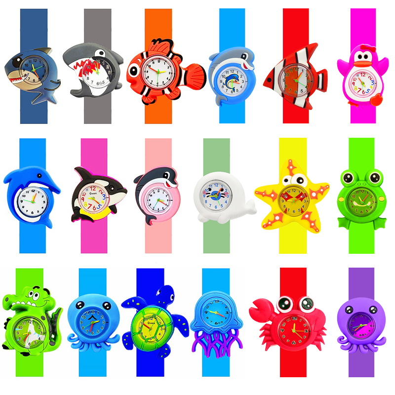 Kids Educational Watch - Cartoon Dolphins Sharks Children Watches Baby