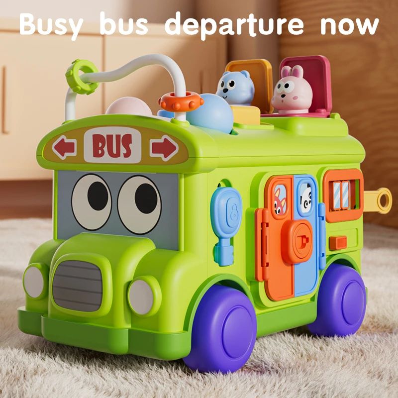 Kids Education Activities - Montessori Educational Baby Busy Bus Toy