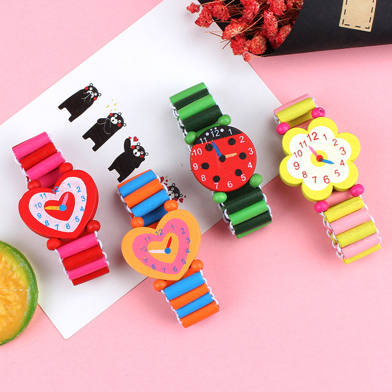 Kids Educational Watch - 3 Cái/lốc Gỗ Đồng Hồ Nữ