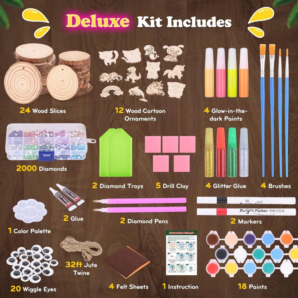 Kids Education Activities - Kids Glow in Dark Wood Painting