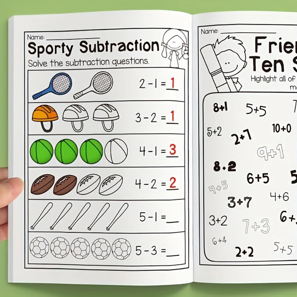 Kids Education Worksheet - Math Practice Book Interactive Addition Subtraction