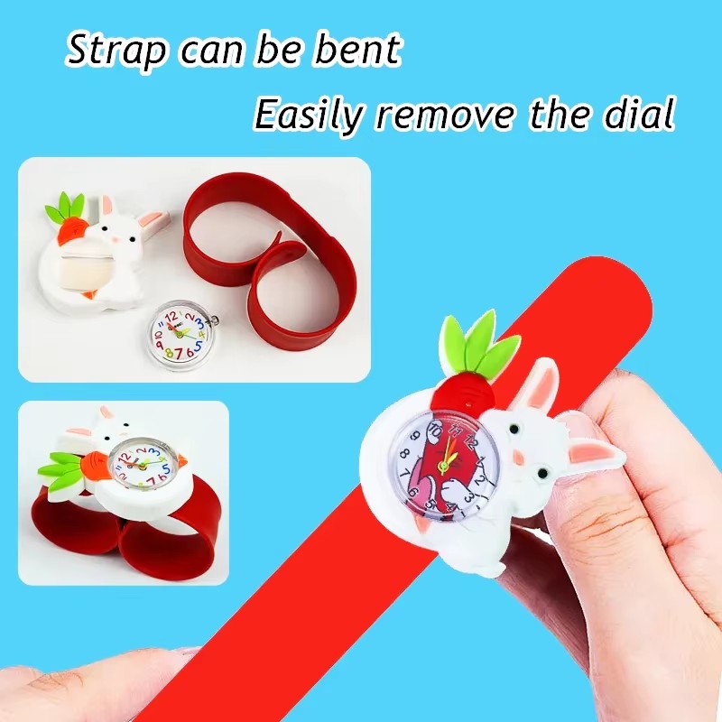 Printed Strap Cartoon Rabbit C - đánh giá và giá Kids Educational Watch